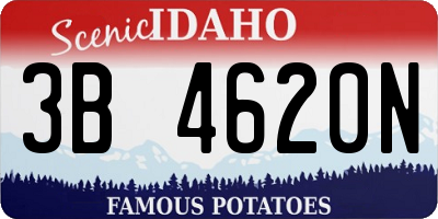 ID license plate 3B4620N