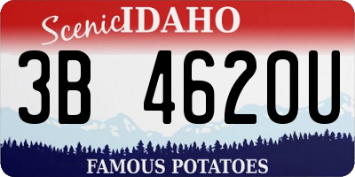 ID license plate 3B4620U