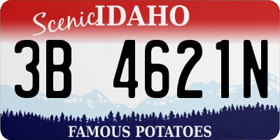 ID license plate 3B4621N
