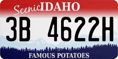 ID license plate 3B4622H