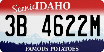 ID license plate 3B4622M
