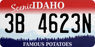 ID license plate 3B4623N