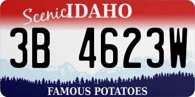 ID license plate 3B4623W