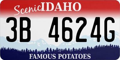 ID license plate 3B4624G
