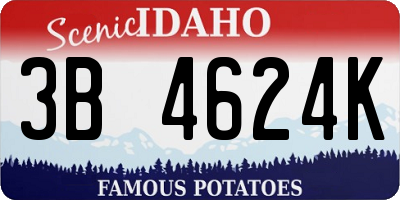 ID license plate 3B4624K