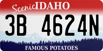 ID license plate 3B4624N