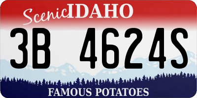 ID license plate 3B4624S