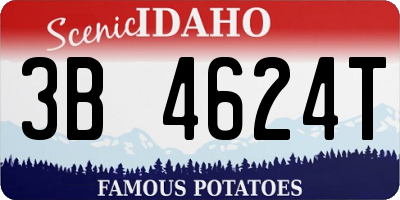 ID license plate 3B4624T