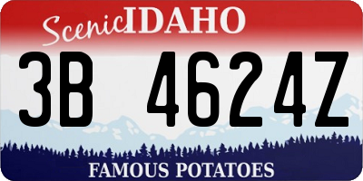 ID license plate 3B4624Z