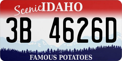 ID license plate 3B4626D