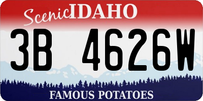 ID license plate 3B4626W