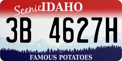 ID license plate 3B4627H