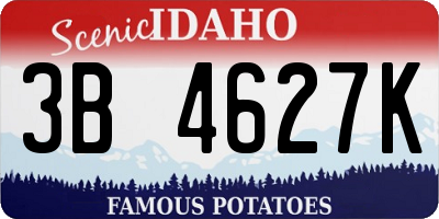 ID license plate 3B4627K