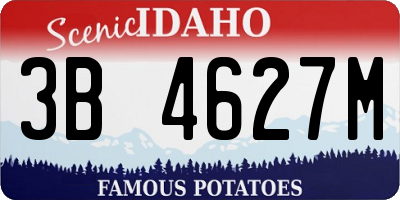 ID license plate 3B4627M