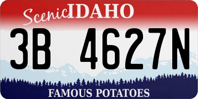 ID license plate 3B4627N