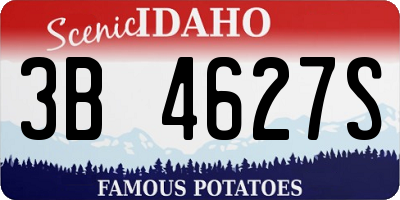ID license plate 3B4627S