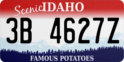 ID license plate 3B4627Z