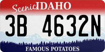 ID license plate 3B4632N