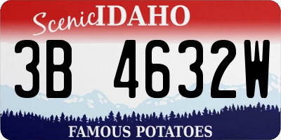 ID license plate 3B4632W