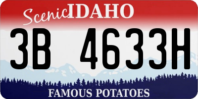 ID license plate 3B4633H
