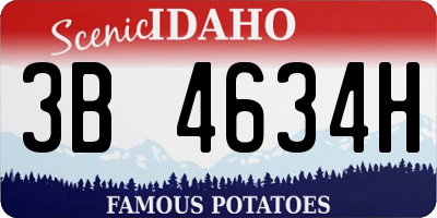 ID license plate 3B4634H