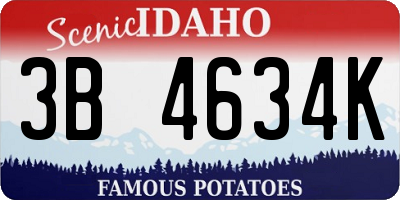 ID license plate 3B4634K