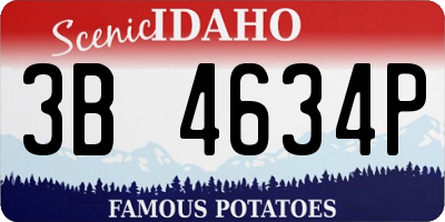 ID license plate 3B4634P