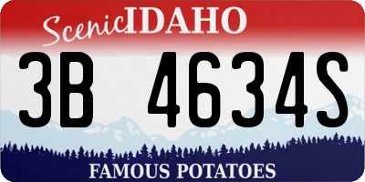 ID license plate 3B4634S