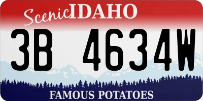 ID license plate 3B4634W