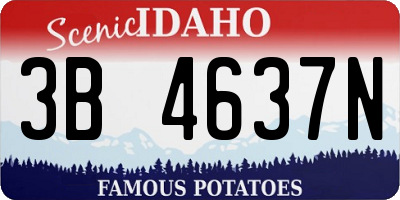 ID license plate 3B4637N