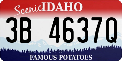 ID license plate 3B4637Q