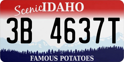 ID license plate 3B4637T