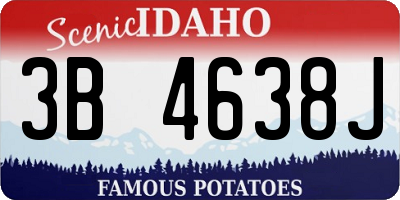ID license plate 3B4638J