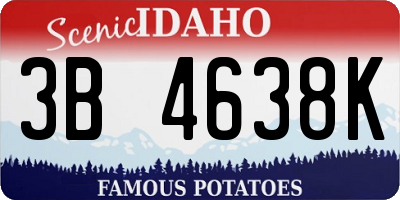 ID license plate 3B4638K