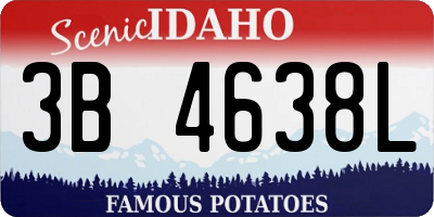 ID license plate 3B4638L