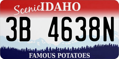 ID license plate 3B4638N