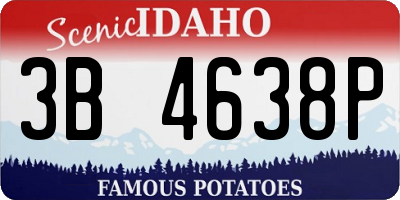 ID license plate 3B4638P