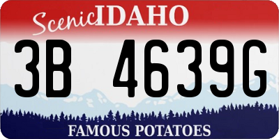 ID license plate 3B4639G