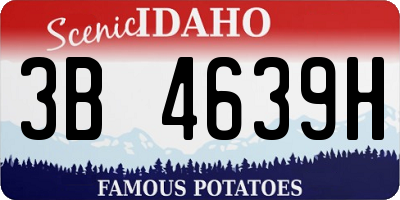 ID license plate 3B4639H