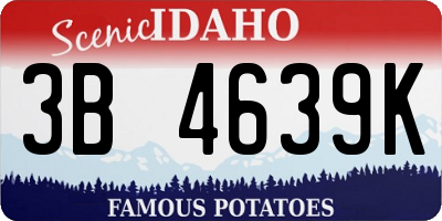 ID license plate 3B4639K