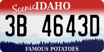 ID license plate 3B4643D