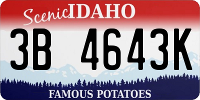 ID license plate 3B4643K