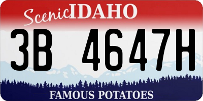 ID license plate 3B4647H