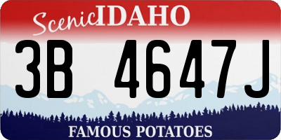 ID license plate 3B4647J