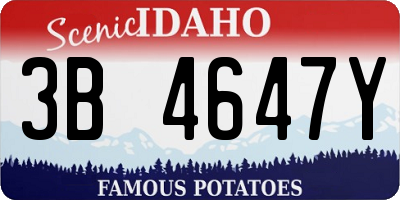 ID license plate 3B4647Y