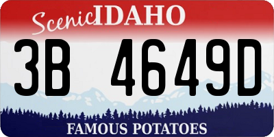 ID license plate 3B4649D