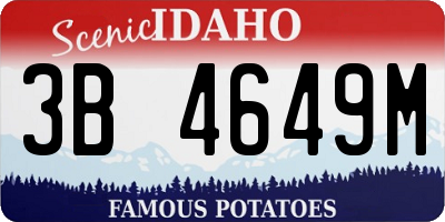 ID license plate 3B4649M