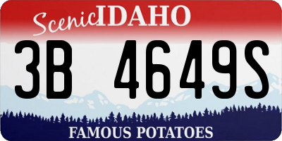 ID license plate 3B4649S