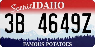 ID license plate 3B4649Z