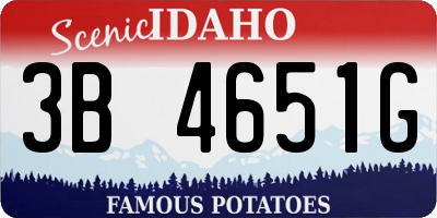 ID license plate 3B4651G